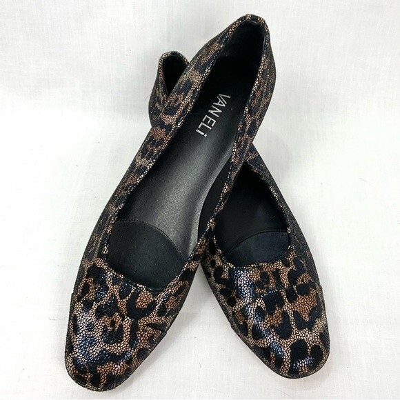 VANELI Leopard Print Leather Flats Frankie Sz 9.5 Slip On Shoes Animal Print - Picture 4 of 7
